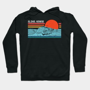 Retro Aloha Beach Surf Vintage Hawaii Surfing Wave 80s 70s Hoodie